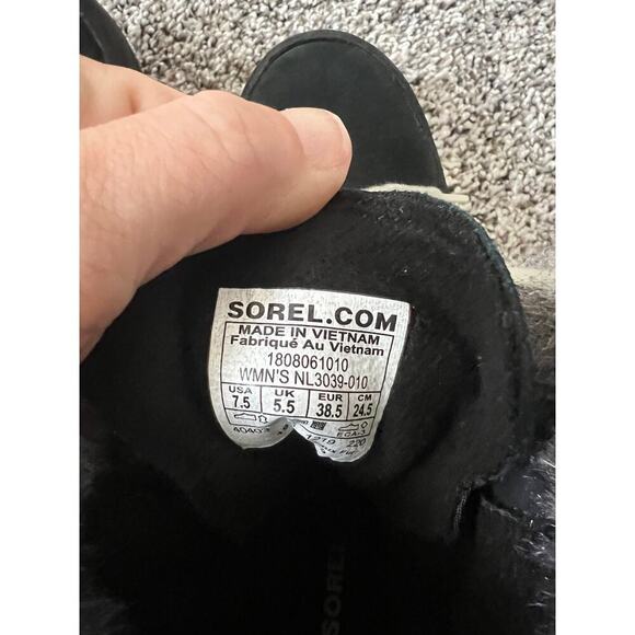 Sorel Explorer Joan black suede winter boots size 7.5 - Picture 5 of 6